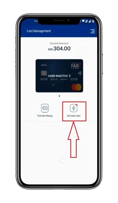 FAB Debit Card Activation Button